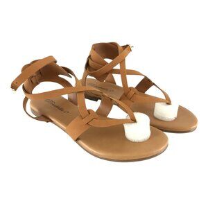 Breckelles Womens Sandals Strappy Faux Leather Buckle Brown Size 5.5